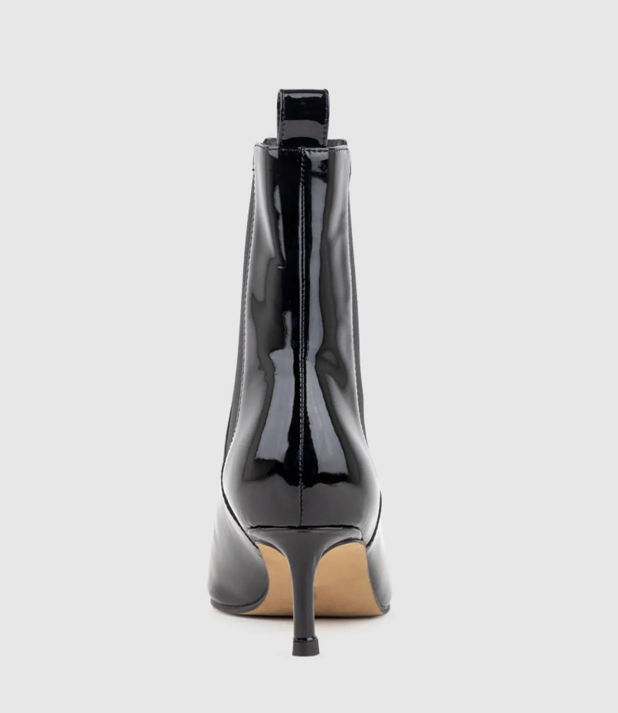 Ziria55 Pointed Boot With Gusset In Black Patent