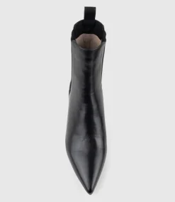 Ziria55 Pointed Boot With Gusset In Black Calf