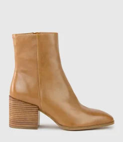 Ziya75 Block Heel Ankle Boot In Tan