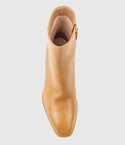 Ziya75 Block Heel Ankle Boot In Tan