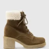 Zoom Lace Up With Shearling In Walnut Suede