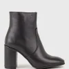 Zymmer Block Heel Boot With Square Toe In Black