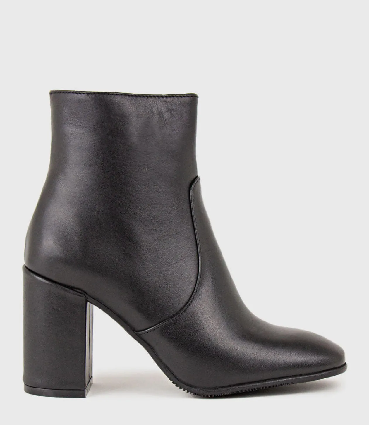 Zymmer Block Heel Boot With Square Toe In Black