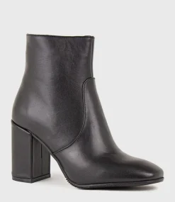 Zymmer Block Heel Boot With Square Toe In Black