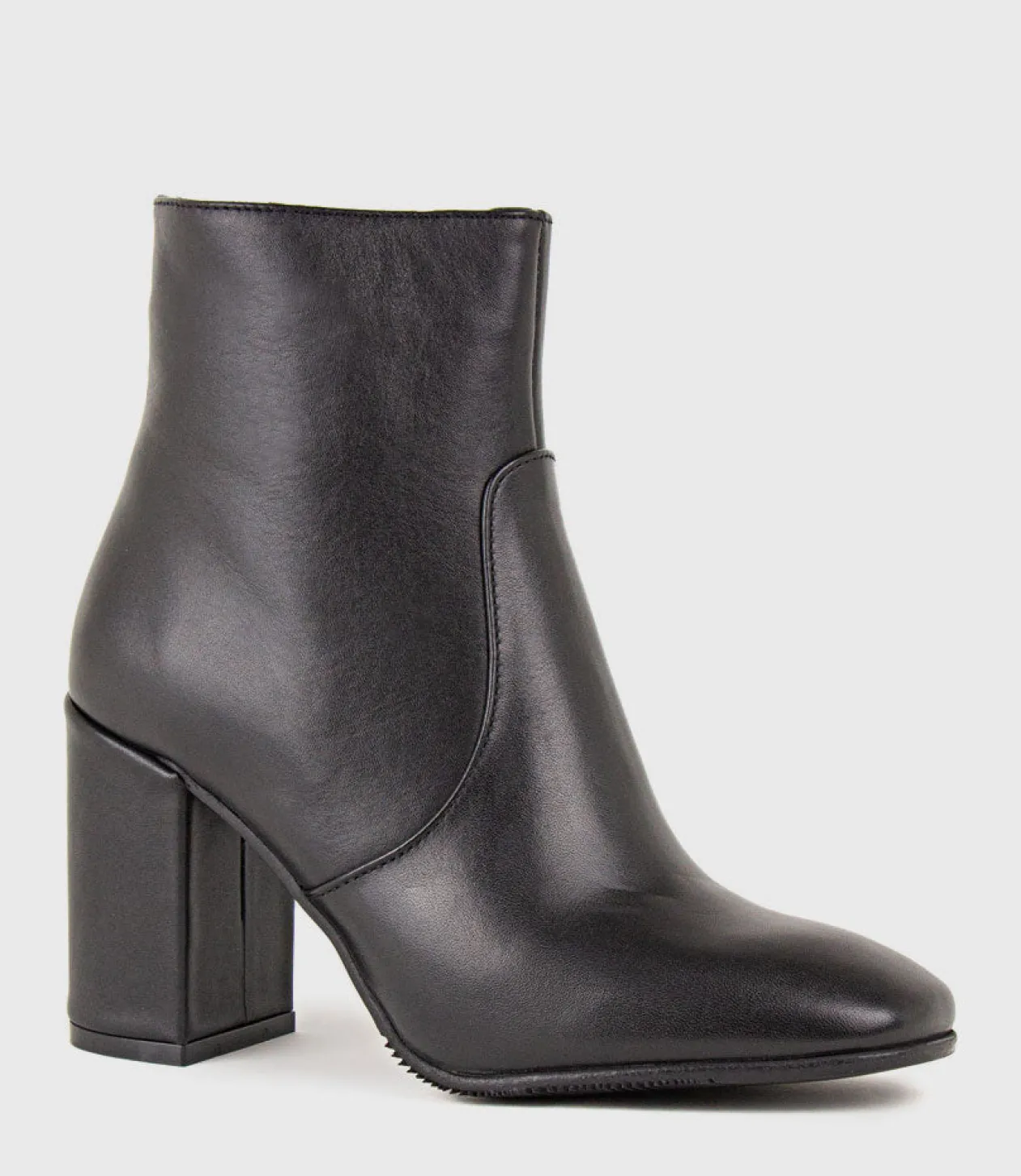 Zymmer Block Heel Boot With Square Toe In Black