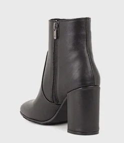 Zymmer Block Heel Boot With Square Toe In Black