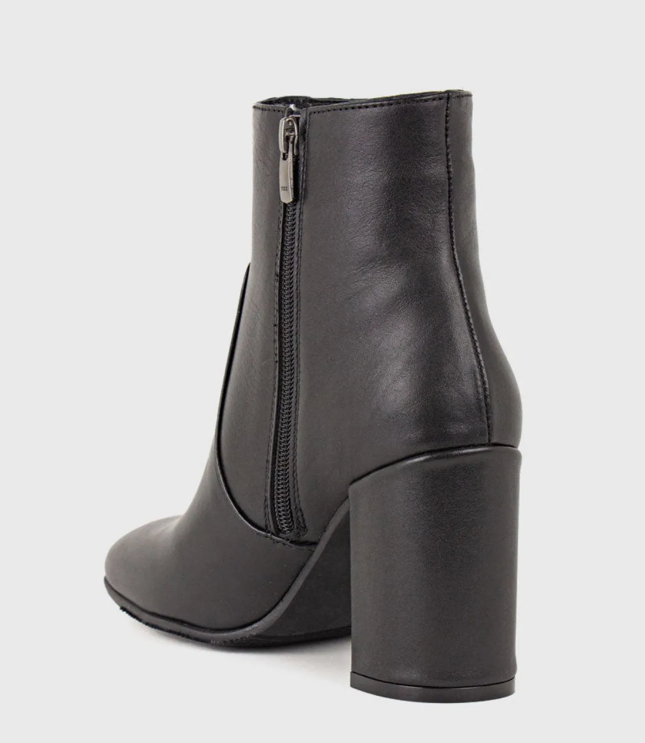 Zymmer Block Heel Boot With Square Toe In Black